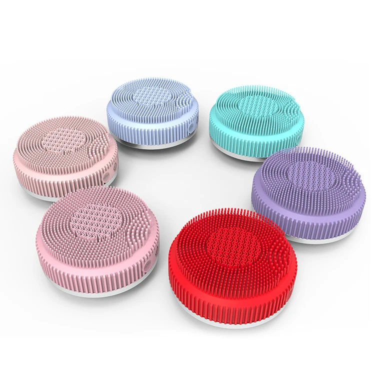 

Electric silicone facial cleansing brush private label facial cleansing brush LED silicone brush