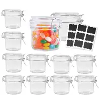 

8 oz Airtight Glass Jars with Rubber Gasket Lid, Small Storage Glass Canister with Hinged Lid for Kitchen