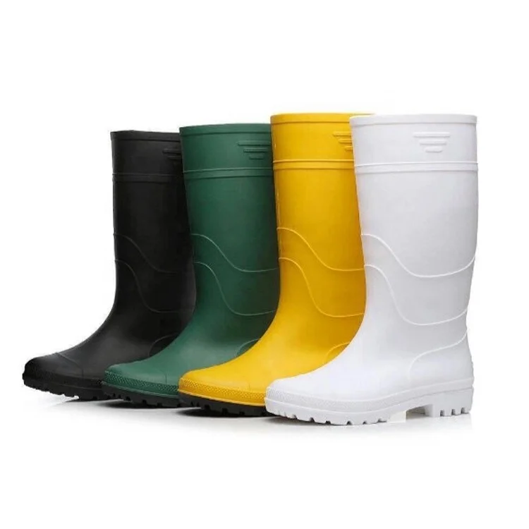 

White high cut weak acid and alkali resistant oil resistant labor protective pvc safety gumboots for food industry, Upper and outsole color cunstomized