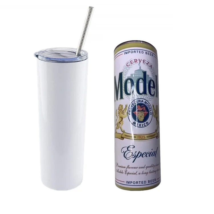

Eco-friendly 20oz Stainless Steel Sublimation Blanks Skinny Slim Tumblers, White