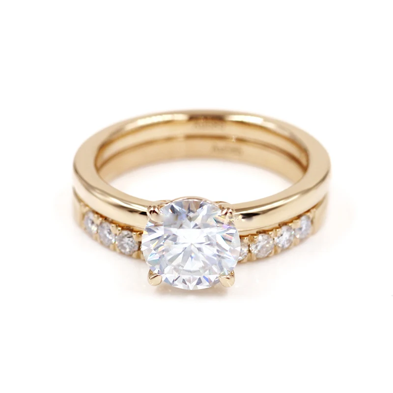 

JR045 gold Plated wedding rings 1.5ct CZ engagement ring set for woman