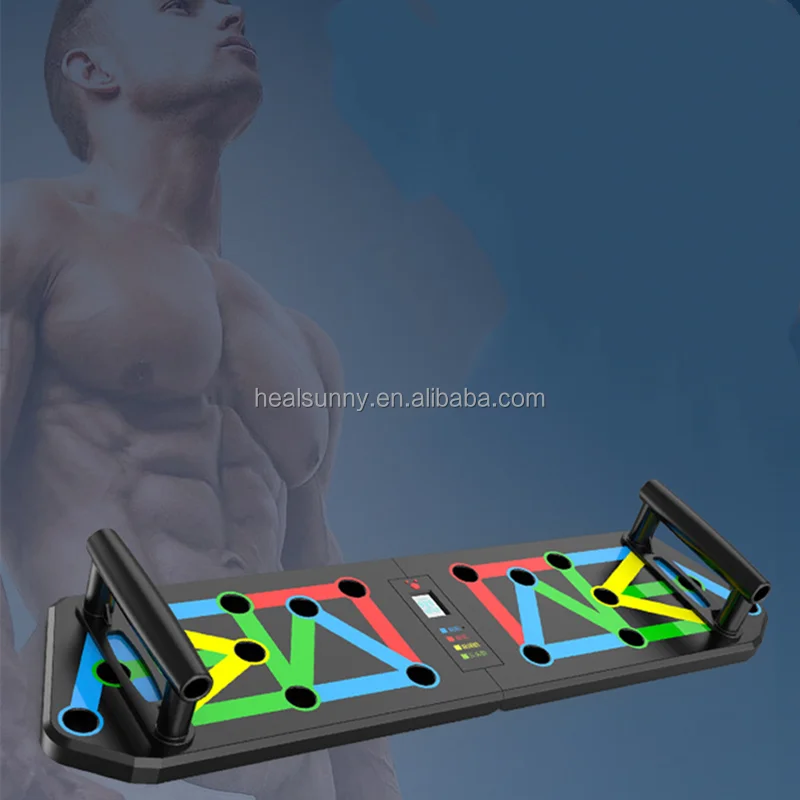 

Gym Equipment Push-up Board Chest Muscle Training Bracket 13 in 1 Multi-function Push Up Board System, Black