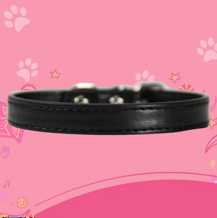 

Accept Custom Logo Personalized Pet Collar PU Leather Waterproof Luxury Dog Collar