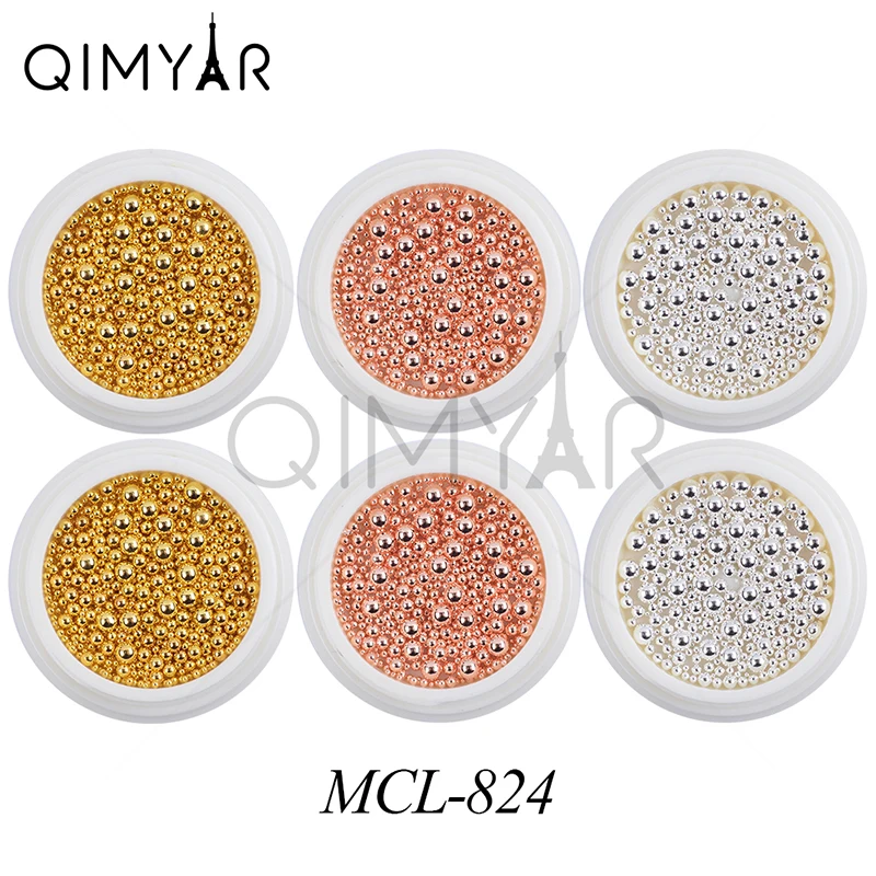 

3 Color 6 boxes/set Wholesale Round metal Beads For Decoration