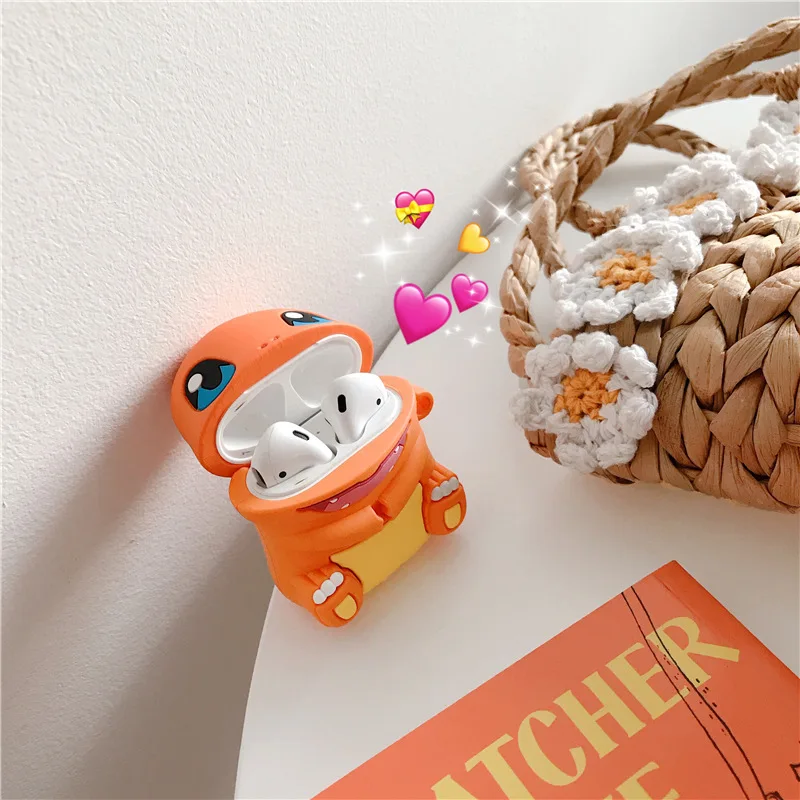 

Cute Pokemon Go Cover Keychain for Airpods Silicone Case for airpods case 1&2
