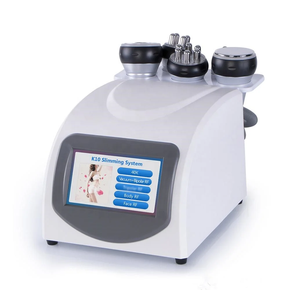 

5 in 1 40K ultrasound cavitation slimming RF radio frequency skin lifting vacuum body shaping machine, Sliver white