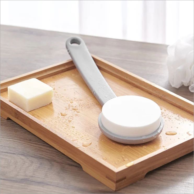 

Long-handled Plastic Bathroom Sponge Brush Scrubber Skin Cleaning Brush Bathroom Accessories Body Cleaning Tool