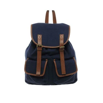 blue canvas backpack