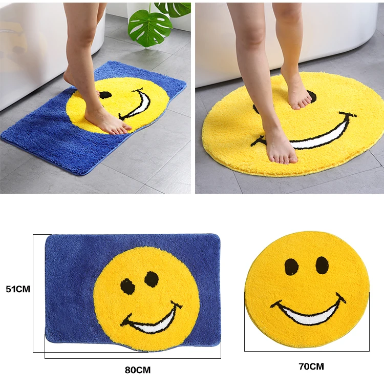 Hot Sale Professional Wholesale Microfiber Custom Smile Shower Tub Foot