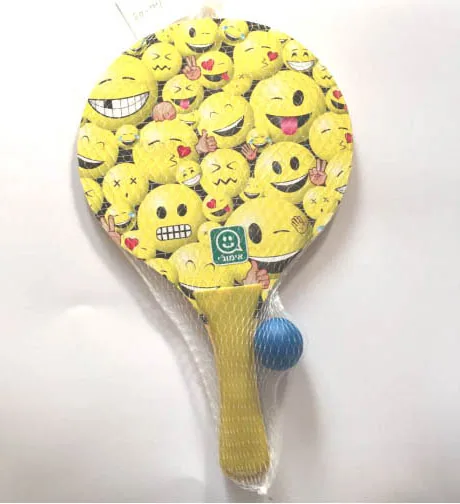 

Colorful design wood beach tennis racket balls set logo custom print kid wood Beach Racket bat, Customized color