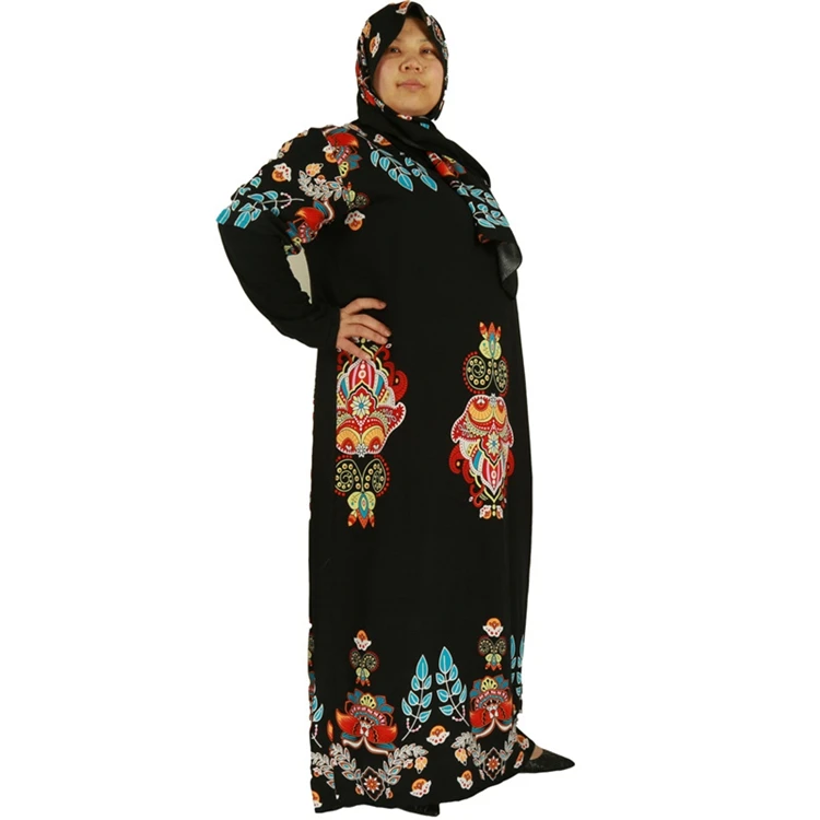 

Islamique Floral Hijab Dress Loose Africaine Women Abaya Long Robes