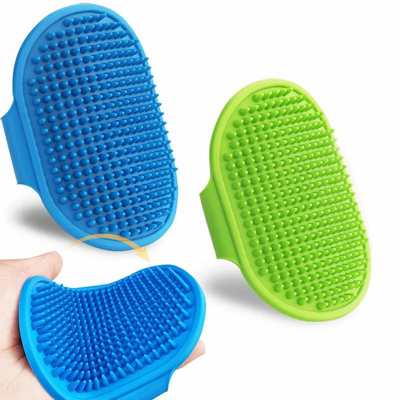 

Adjustable Ring Handle Dog Grooming Brush Suitable for Long Short Haired Pet Shampoo Bath Brush Soothing Massage Rubber Comb, Blue/green/orange/pink