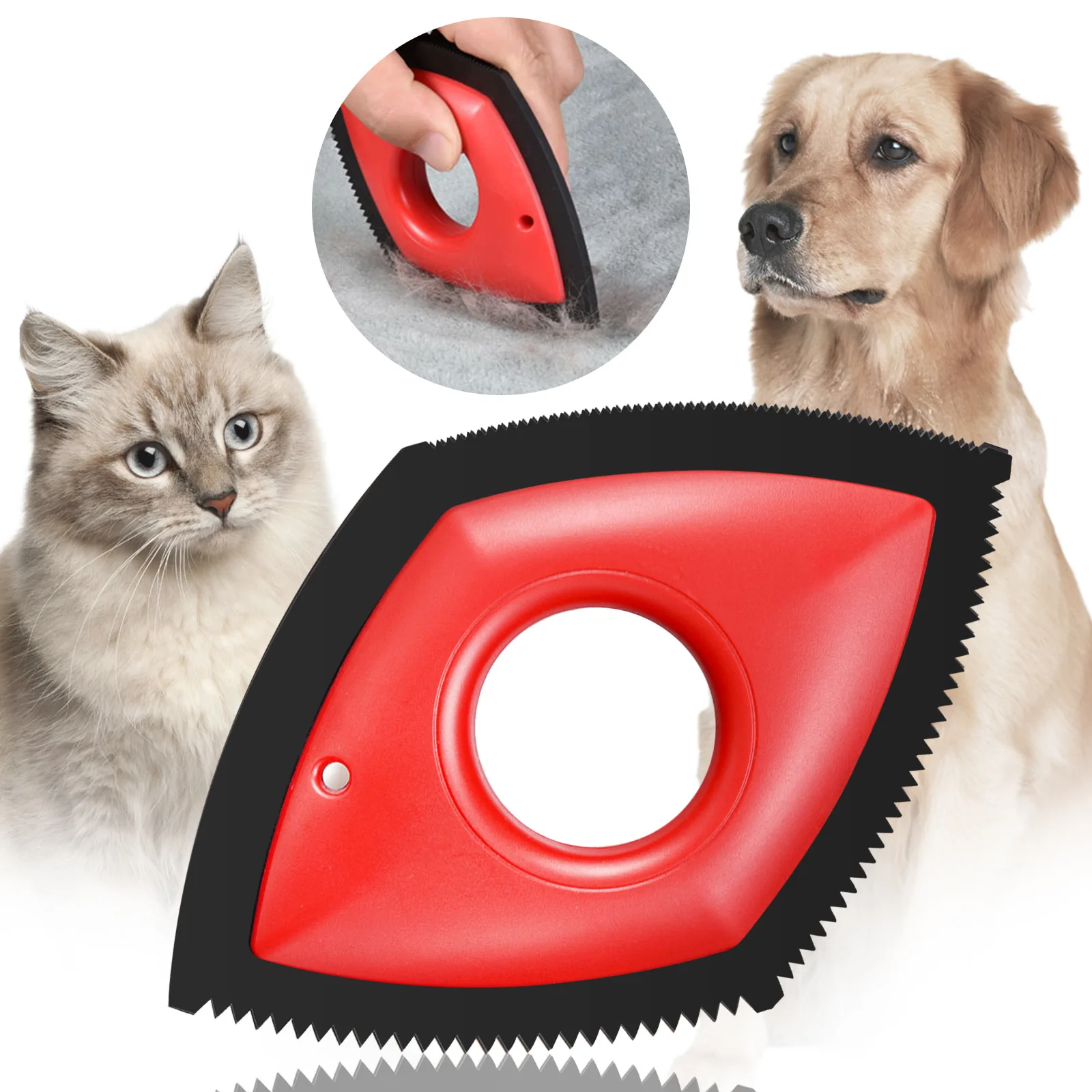 

Rubber Easy To Clean Car Detailing Professional Pet Dog Hair Remover Brush For Couch Car, Red/green/orange/black