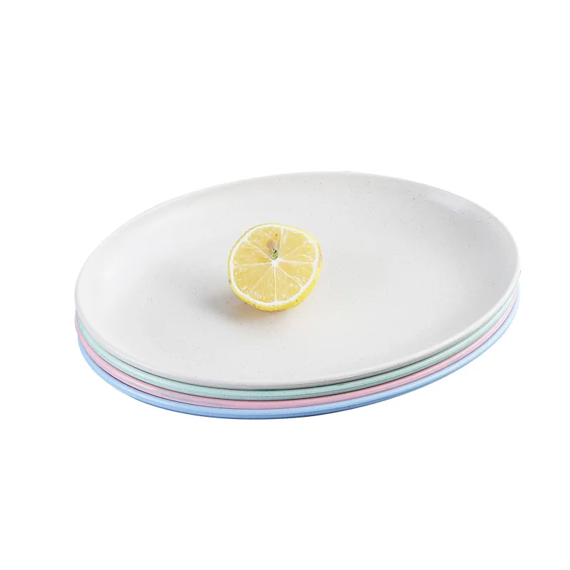 

New Japanese-style oval-shaped household steamed fish plate dish creative Nordic color dish home restaurant tableware, Customized color