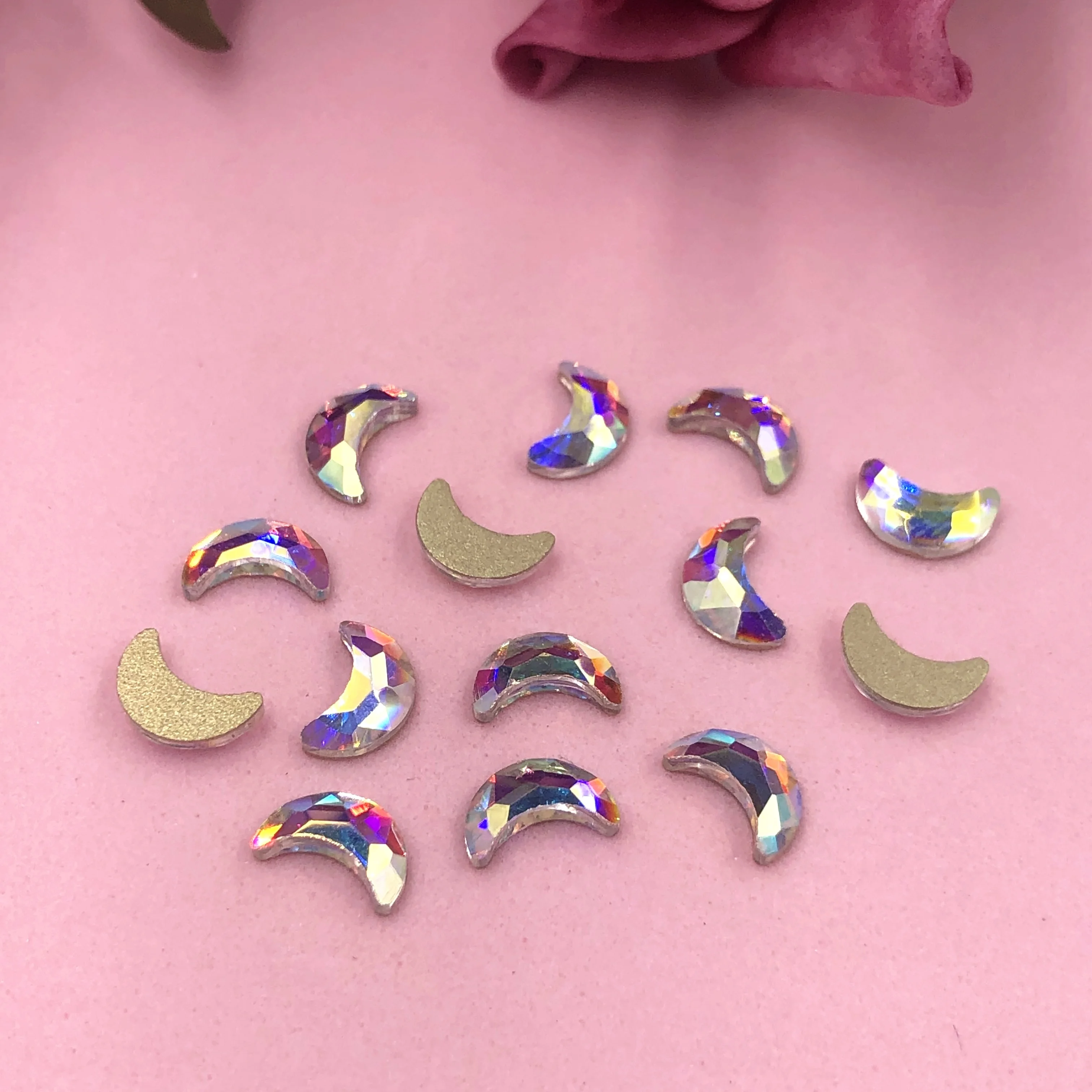 

C&Y Wholesale Non Hotfix Crystal Moon Shape Nail Decoration Flatback Rhinestone