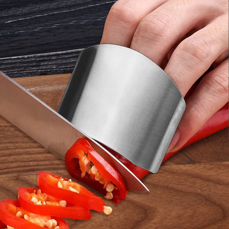 

Stainless Steel Finger Guard Finger Hand Cut Hand Protector Knife Cut Finger Protection Tool Kitchen Cooking Knives Accessories, Silver