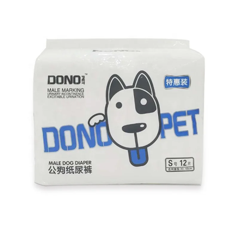 

DONO Pet Diaper  Disposable Male Wrap Dog Diaper Pet High Quality absorbent disposable diaper, White