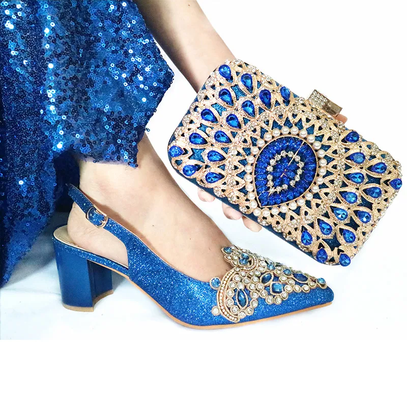 

African stones winebottle handbag matching fashion shoes to match L181122