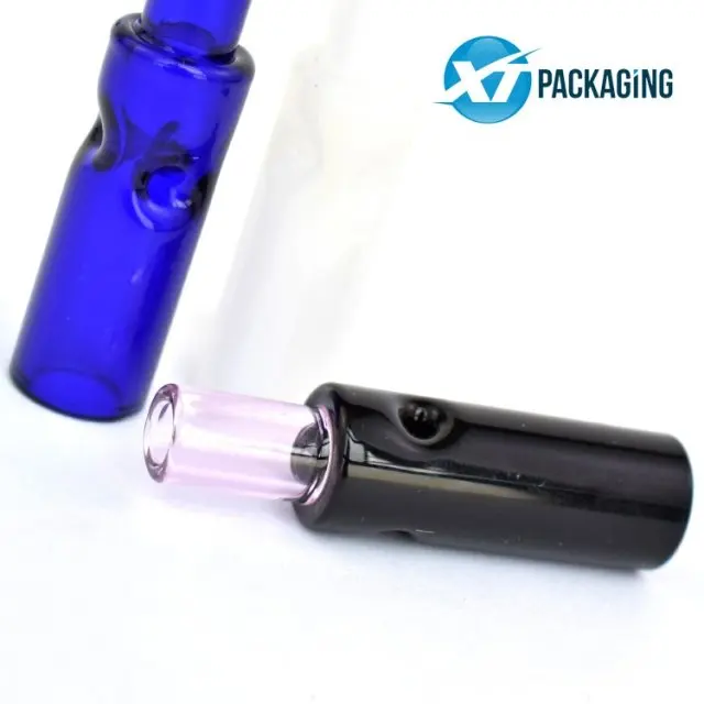 Custom Clear Round Glass Blunt Tip For Preroll 8mm 11mm Black Glass