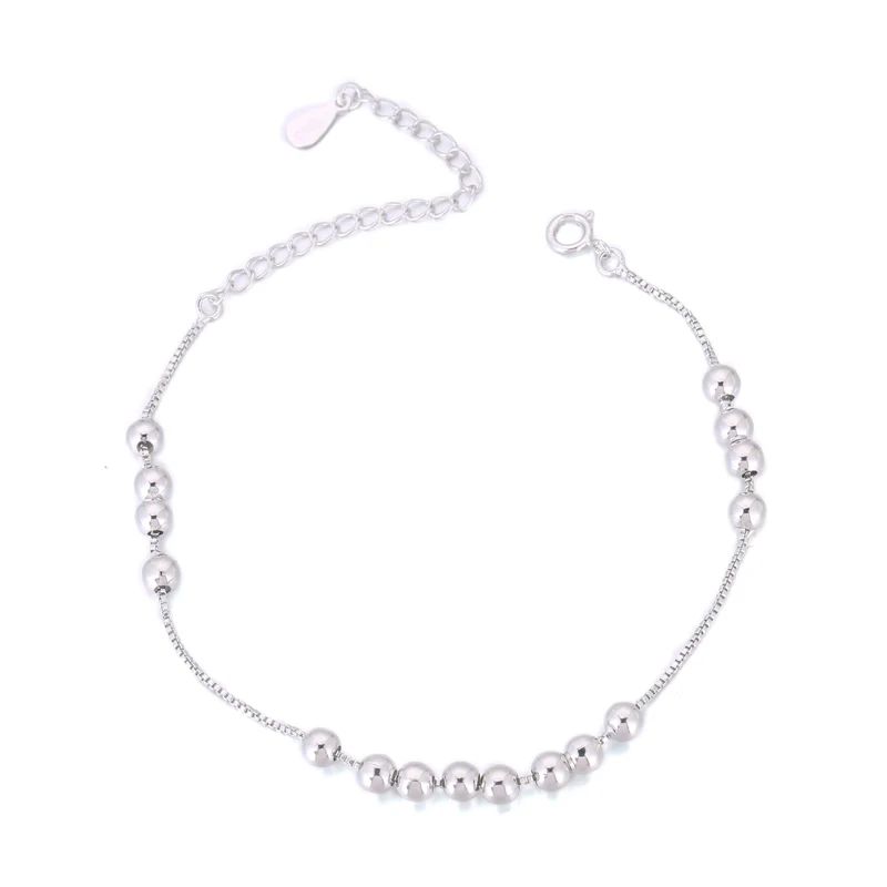 Factory Wholesale New Fashion Jewelry Beautiful 925 Sterling Silver Bracelets Ball Simple Personality Sweet Bracelets