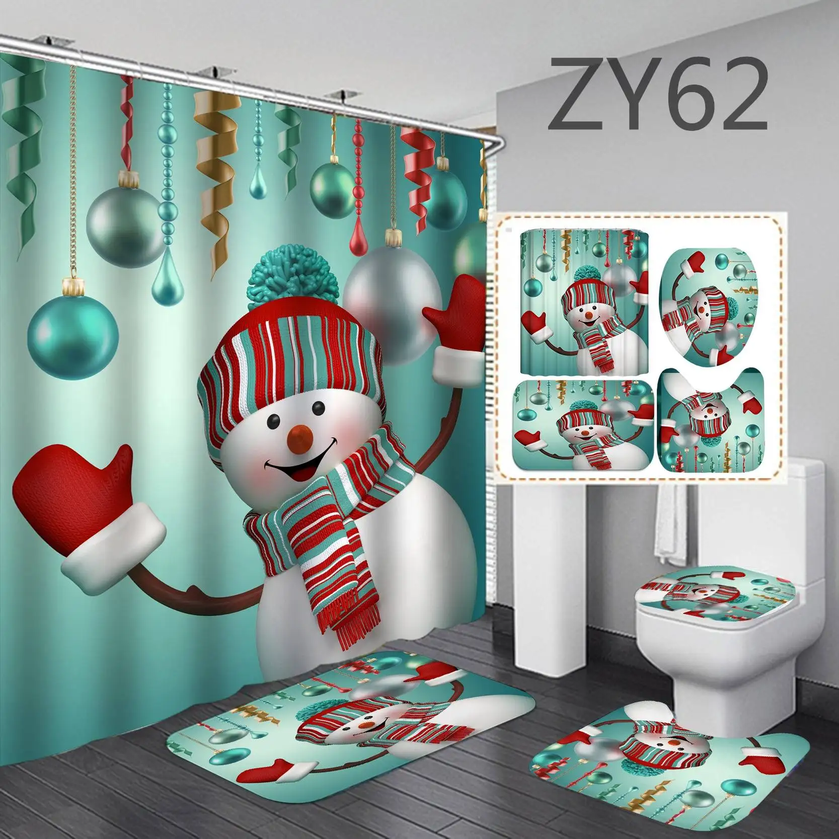 

lovely waterproof custom home goods kids christmas shower curtain set for bathroom