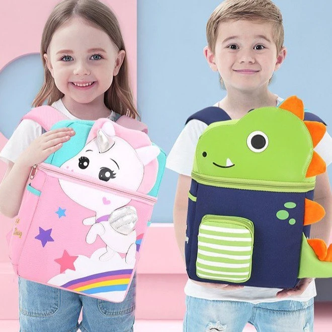 

SY 2021 Hot Selling Kid cartoon School Bags with Anti loss traction rope Waterproof Large capacity Backpack for children, As picture