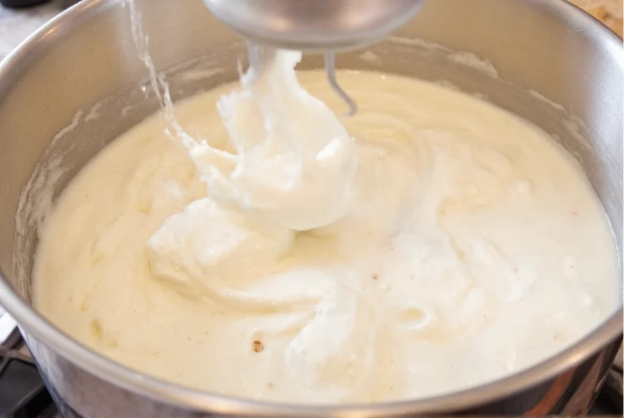 Step-by-step process of making cream cheese icing for cinnamon rolls
