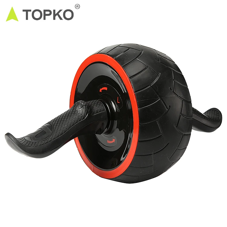

TOPKO hot sale fitness equipment gym muscle training abdominal exercise ab wheel roller, Red green black white or custom