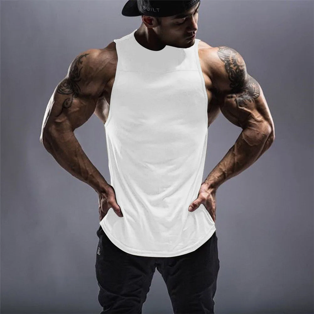 

Solid Color Sleeveless Fitness Gym sport fitness Hip Hop men tank top