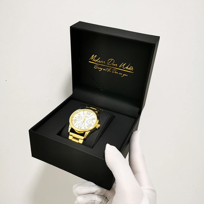 

Watch cases Best Selling Black Luxury Leather Watch Strap Gift Packaging Box Watch Box Custom Logo, Customized