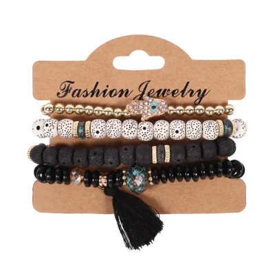 

Fashion Jewelry Women's Multilayer Leather Evil Eye Bracelets