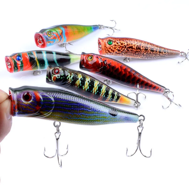 

1Pcs 9cm/14.4g Topwater Swim Baits Wobblers Popper Fishing Lures Color Painting Floating Artificial Hard Pesca Isca