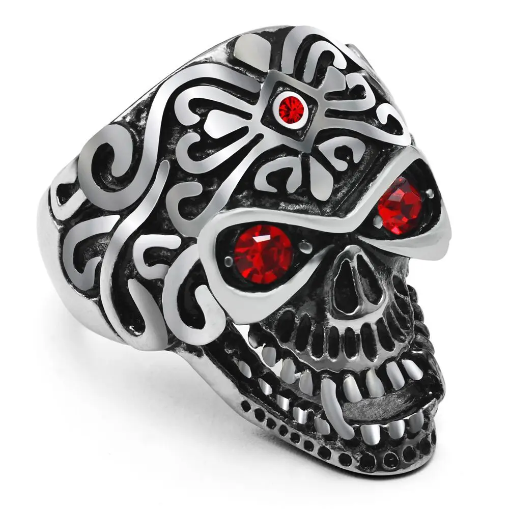 

fashion skull stainless steel men's retro ring punk personality jewelry