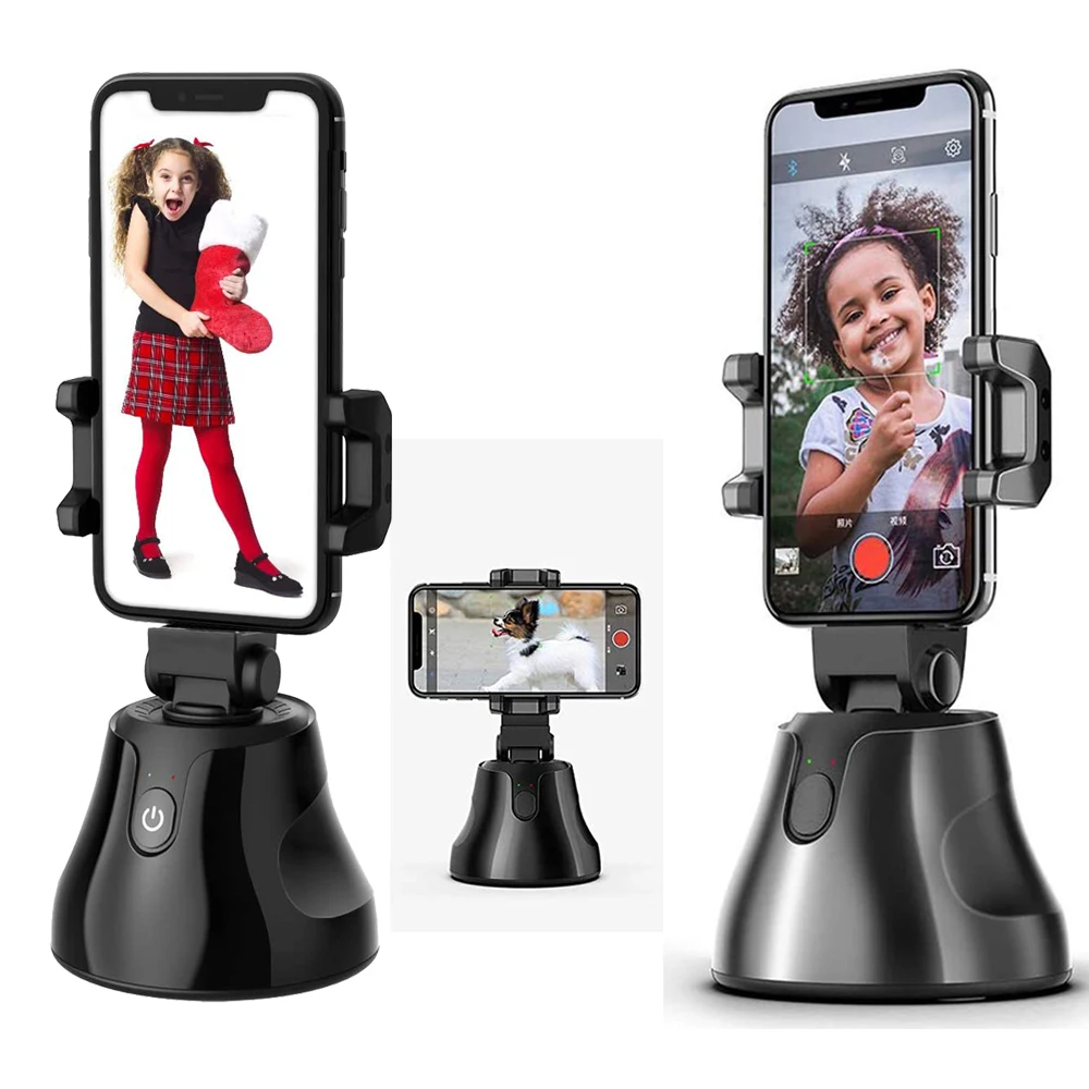 

AI composition Selfie Robot Auto Face Tracking Object Tracking Holder Apai Genie 360 Rotation Smart Shooting Selfie Stick, Black