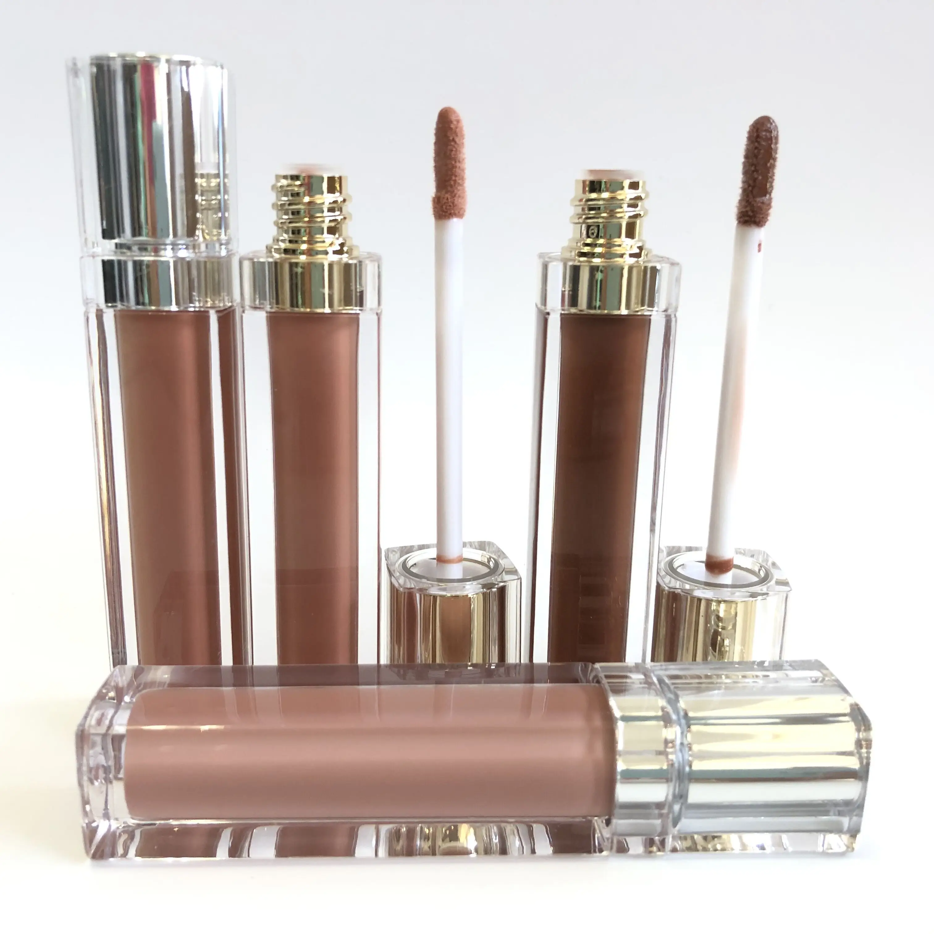 

Luxury square 30 color lip gloss for ladies private label matte nude moisturizing liquid lip gloss