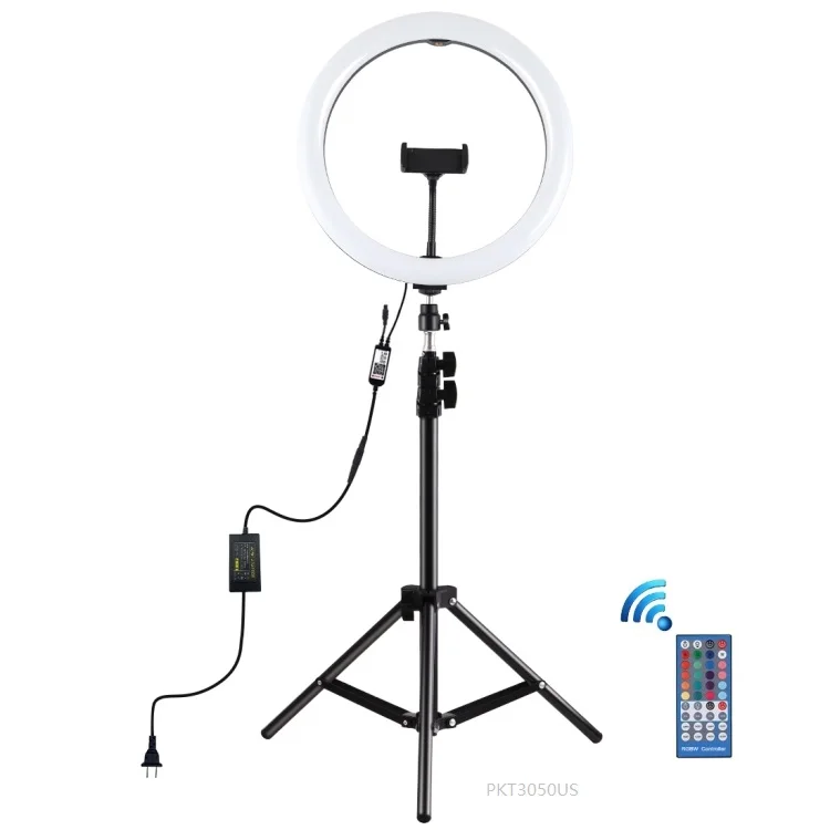 

PULUZ 12 inch RGB Light 1.1m Dimmable Photography Makeup Led Ring Light for Webcast Selfie with Tripod Stand