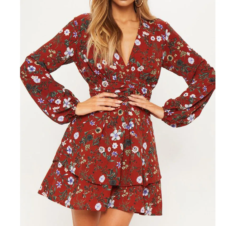 

Dongguan factory wholesale Women Dresses Summer Floral Midi Dress