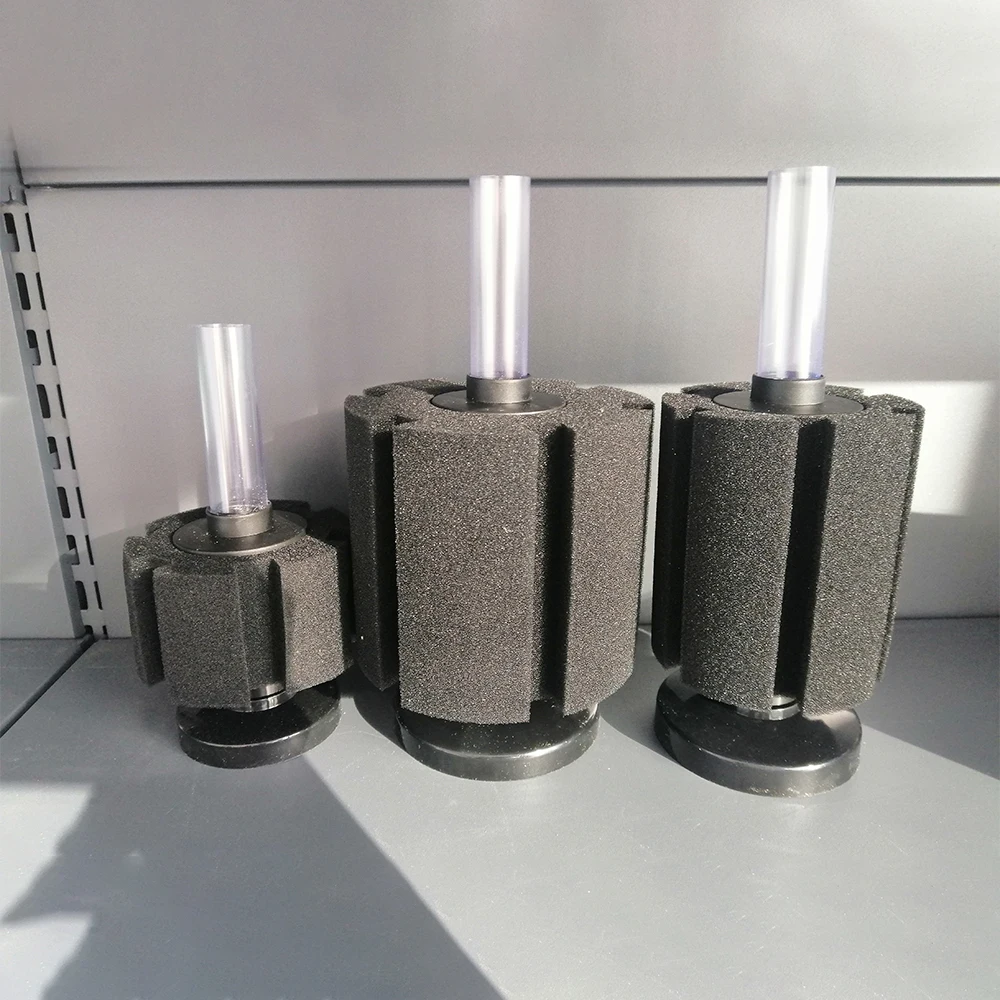 圆筒设计生物化学泡沫海绵过滤器为鱼缸水族馆