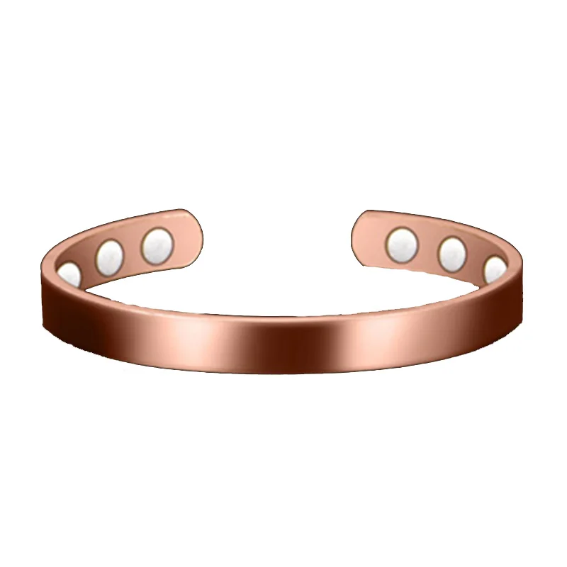 Simple women custom logo copper magnetic health open bracelet
