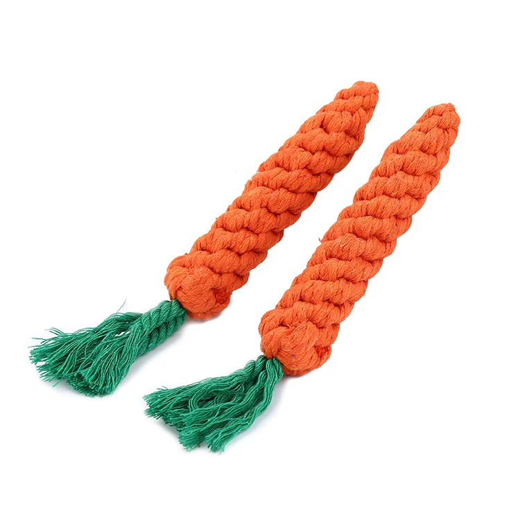 

Pet cotton rope toys Pet carrots shape knot rope toys hand braided chew stick