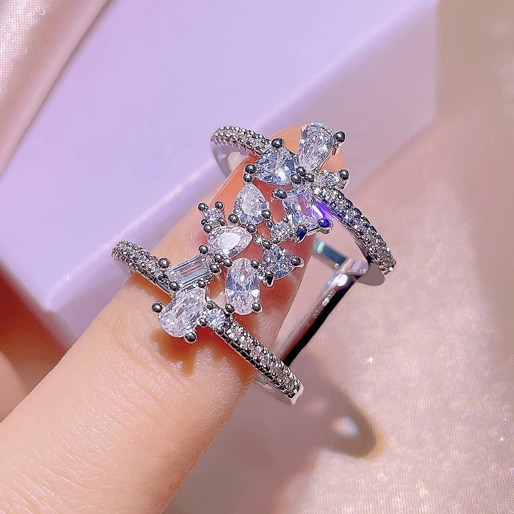 

Exquisite Women for Ring Fashion Shiny Crystal Jewelry Ring Engagement Ring Party Jewelry, Customized color