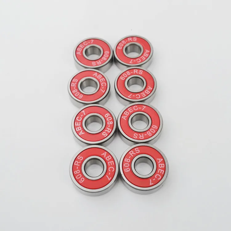 High Quality Chrome Steel Bearings 608 RS ABEC 7/9 High Speed Durable for Skateboard Scooter Longboard China Factory Ready Ship