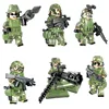 New 6pcs Modern Military Armed Forces SWAT Jungle Maze Mini Sences Building Blocks Children Toys Compatible block