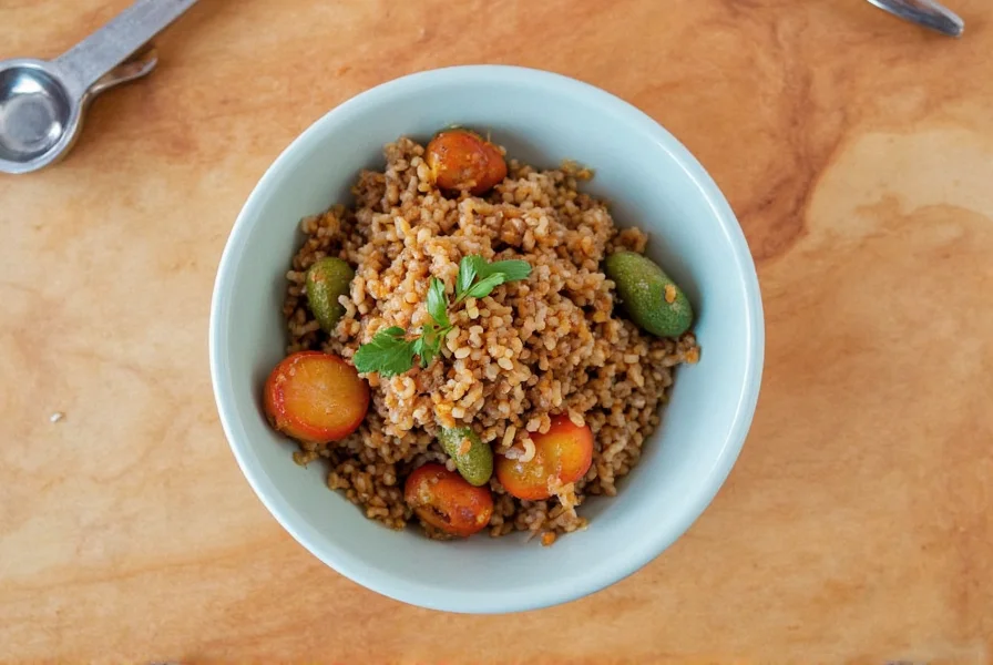 Sesame oil drizzled over a rice bowl