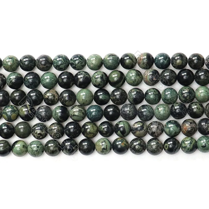 

Wholesale Genuine Natural Green Kambaba Jasper Loose Beads Strand for DIY Jewelry Making 4mm 6mm 8mm 10mm 12mm