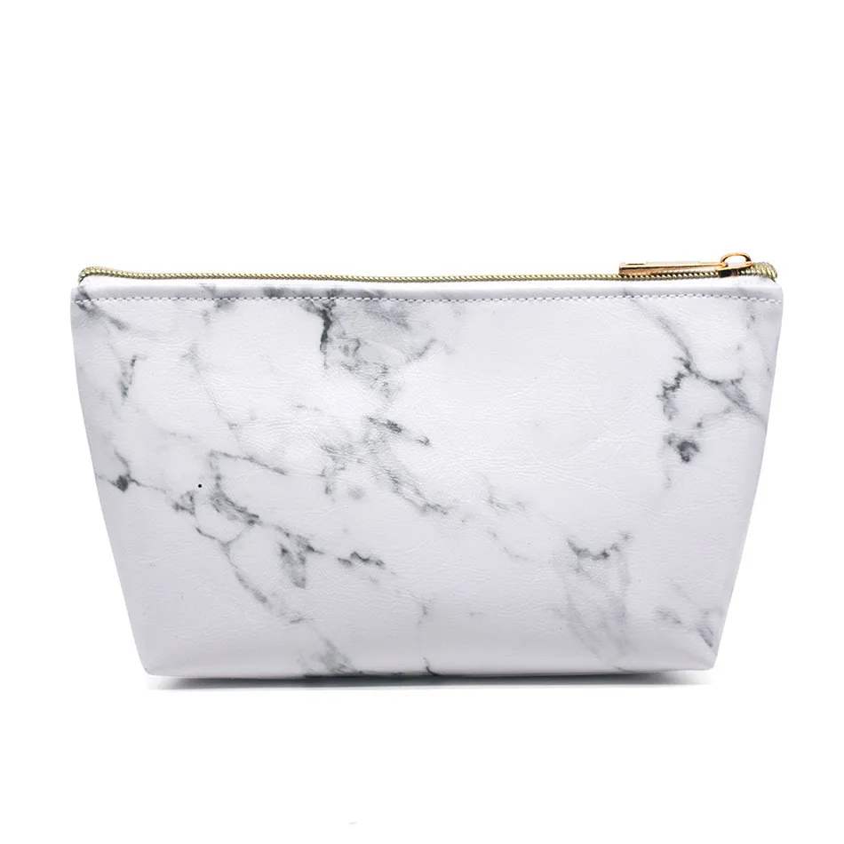 

New Style PU leather Marble Cosmetic Bags Waterproof Marble Travel Cases Portable Lightweight Makeup Bags Makeup Organizers, As pics