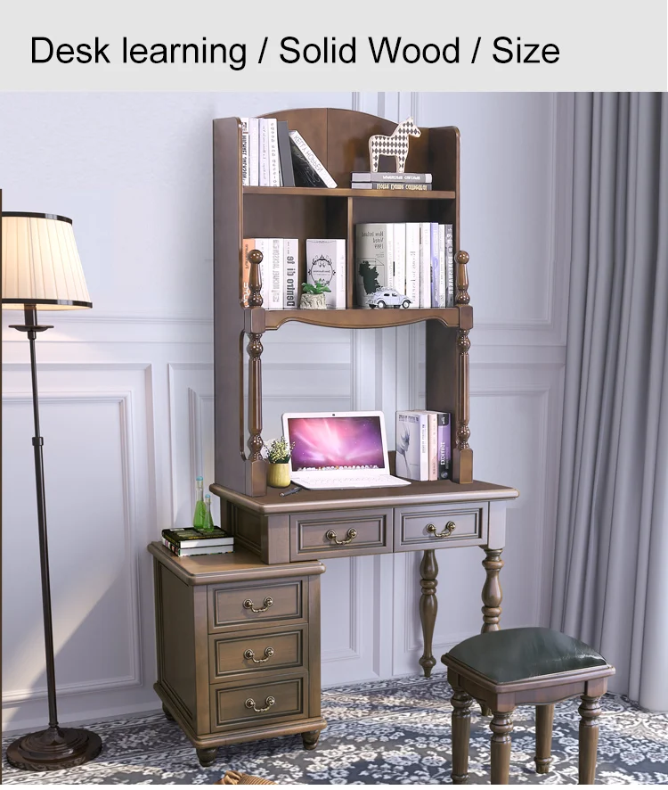 Wooden Home Furniture Accent Table Modern Home Student Computer Gaming Laptop Desk with bookshelf