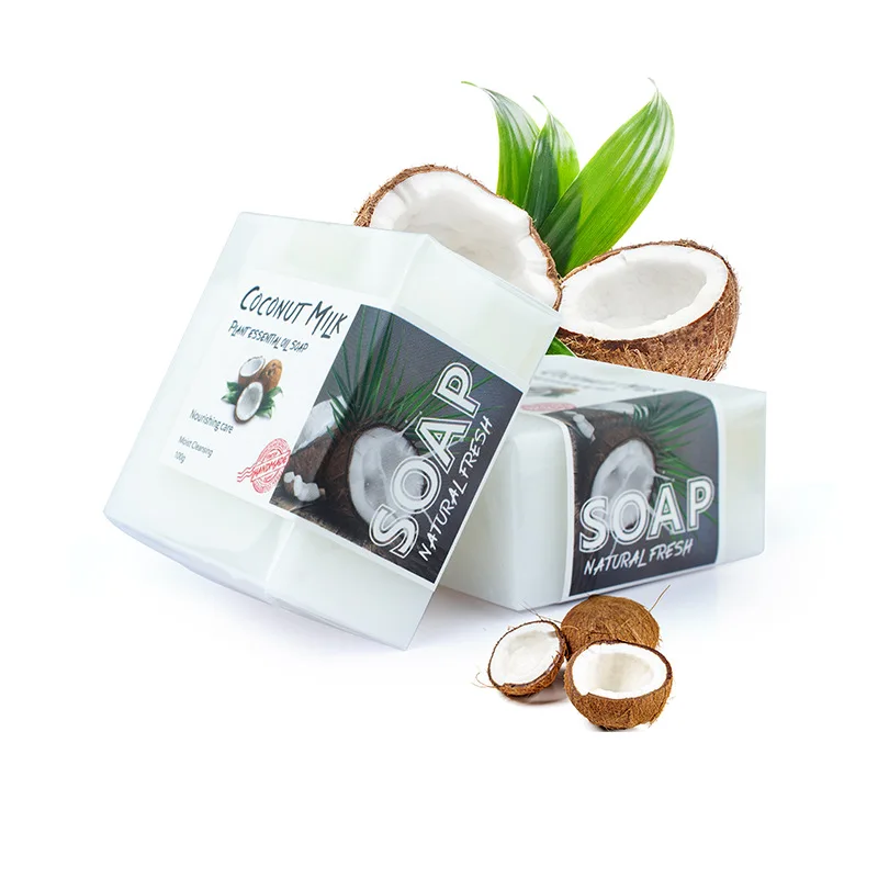 

Hot Sale 65g Organic Coconut oil Soap Private Label Face&Body Handmade Rice Milk Soap Whitening Soap, Picture