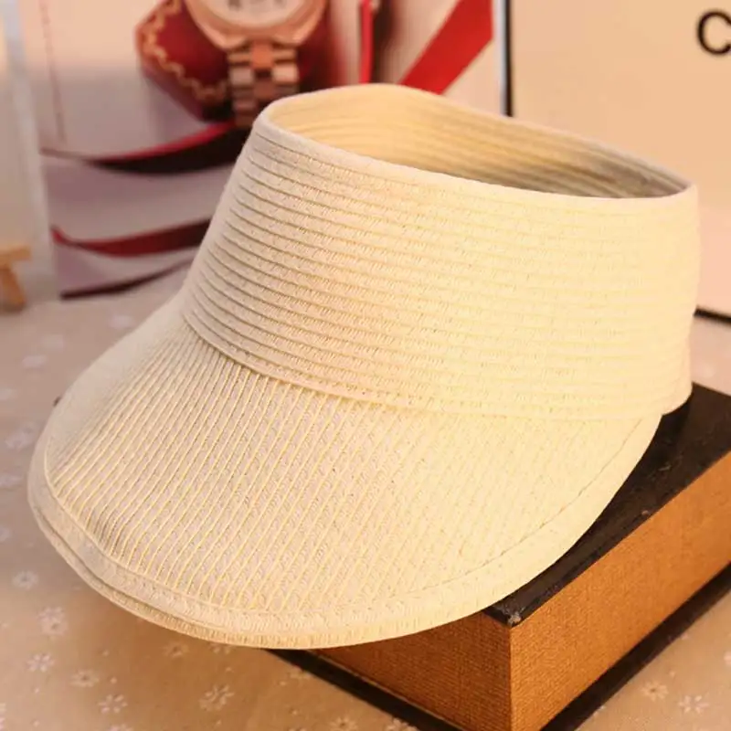 Factory price customized plain bulk sale visor straw cap uv