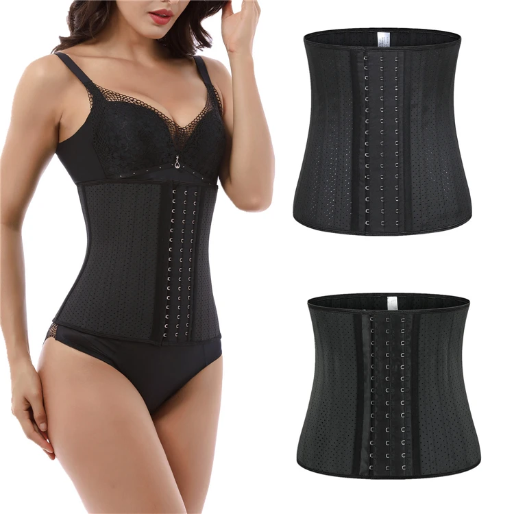 

black steel bone latex rubber corset plus size shape wear leggings strap waist trainer